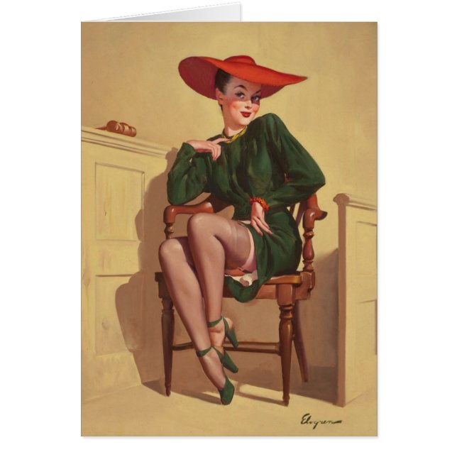 Vintage Pinup Birthday, Cards (Front)