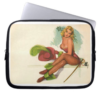 Vintage Pinup Girl Original Coloring 10 Laptop Sleeve