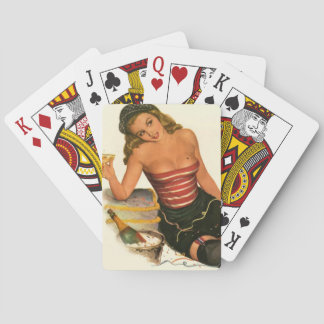 Vintage Pinup Girl Original Coloring 11 Poker Cards