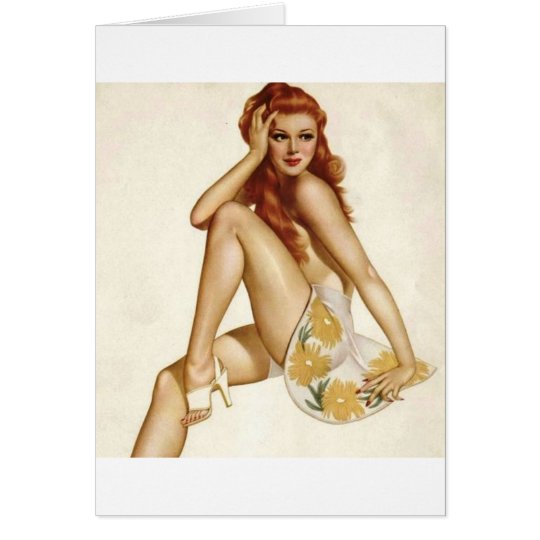 Vintage Pinup Girl Original Coloring 1 Card