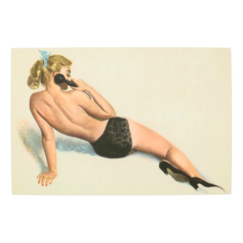 Vintage Pinup Girl Original Coloring 20 Metal Print