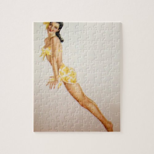 Vintage Pinup Girl Original Coloring 7 Jigsaw Puzzle