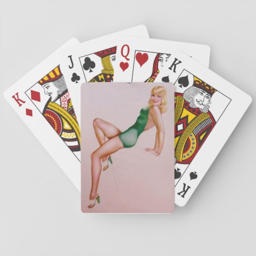 Vintage Pinup Girl Original Coloring 8 Poker Cards