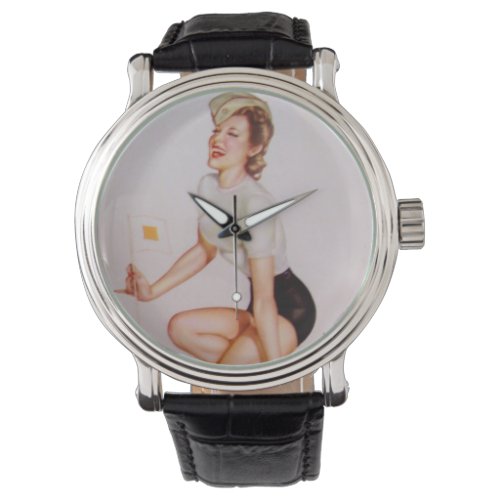 Vintage Pinup Girl Original Coloring 9 Watch