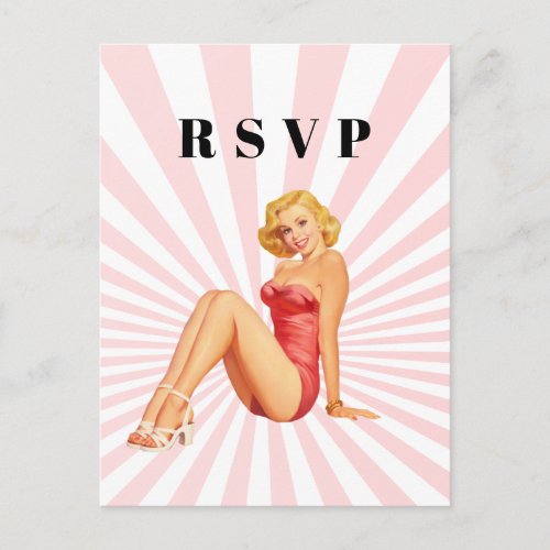 vintage pinup girl Postcard RSVP