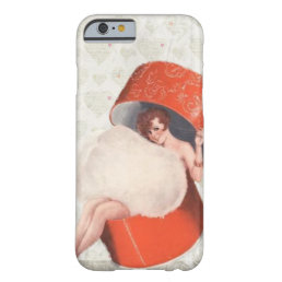 Vintage pinup girl red heart silver cute barely there iPhone 6 case