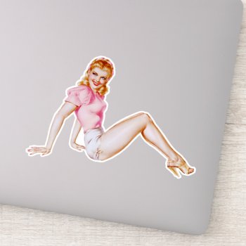 Vintage Pinup Girl Sticker by PinUpGallery at Zazzle