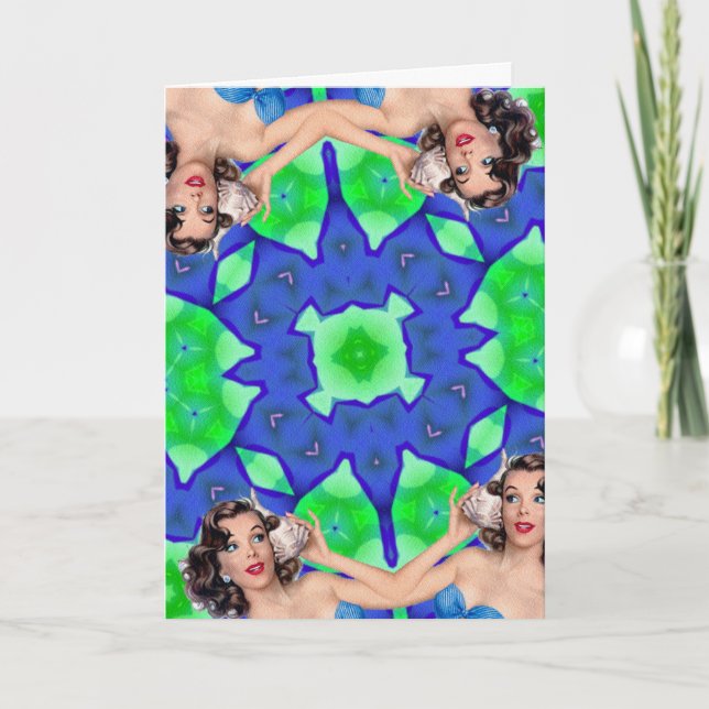 Vintage Pinup Kaleidoscope All Occasions Card (Front)