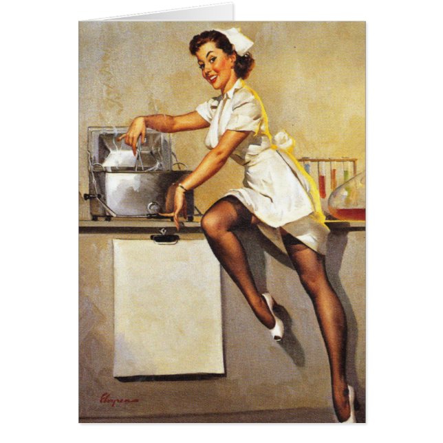 Vintage Pinup Nurse Get Well (Front)