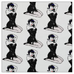 VINTAGE PINUP WOMAN MOTIF FABRIC
