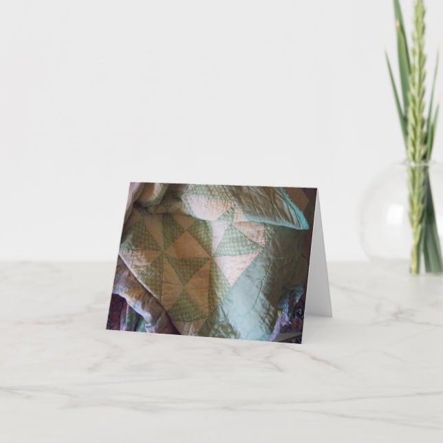 Vintage pinwheel quilt notecard (Front)