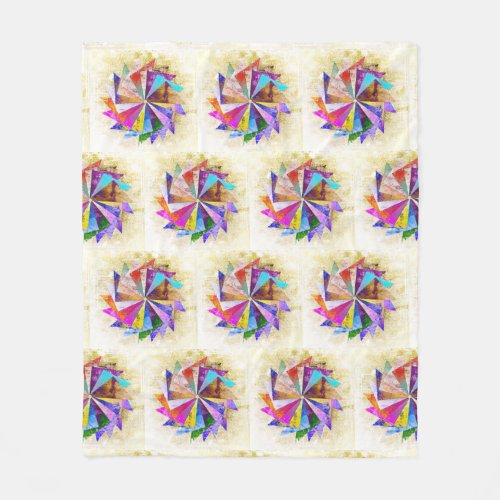 Vintage Pinwheel Quilt Pattern  Fleece Blanket