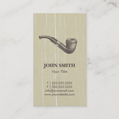 Vintage Pipe Hipster Detective Consultant Business Card