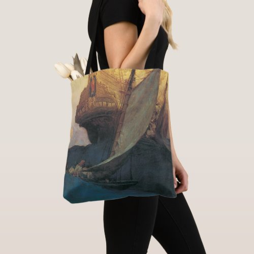 Vintage Pirate Attack on a Galleon by Howard Pyle Tote Bag