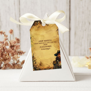 Vintage Pirate Birthday Party Ahoy Matey Old Map Gift Tags