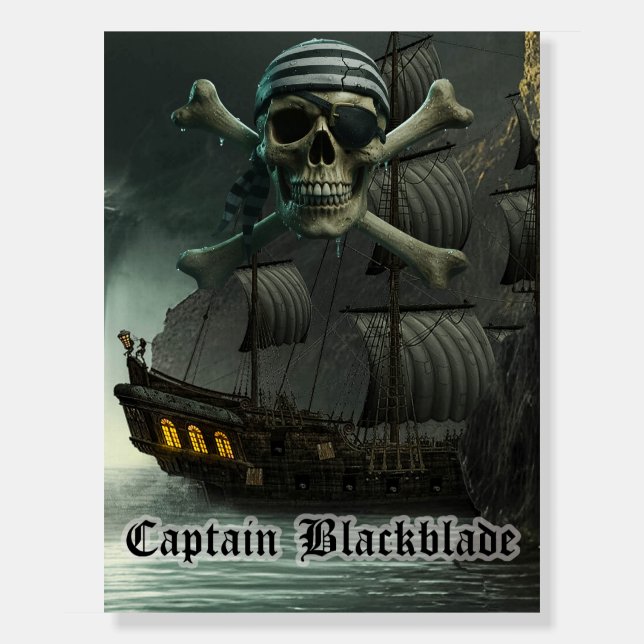 Vintage Pirate Captain Skull Foam Board (Front)