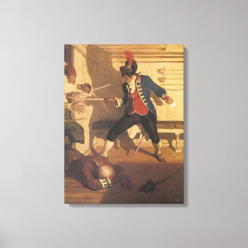 Vintage Pirate Captain Sword Fight by NC Wyeth Canvas Print