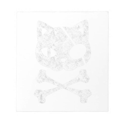 Vintage Pirate Cat Kitten Halloween Skull Cross Bo Notepad