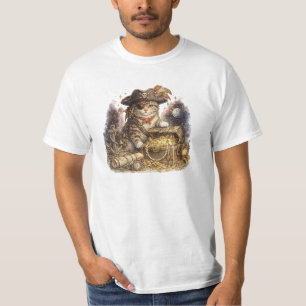 Vintage Pirate Cat with Treasure Chest T-Shirt
