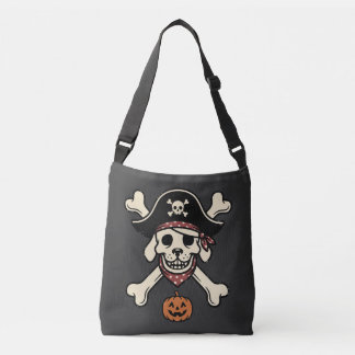 Vintage Pirate Dog Halloween Skull Cross Bones Crossbody Bag