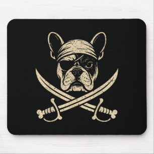 Vintage Pirate French Bulldog Crossbones Dog Lover Mouse Pad