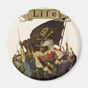 Vintage Pirate Life 1921 illustration Magnet
