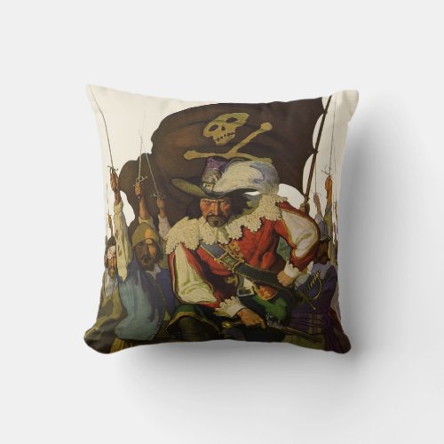 Vintage Pirate Life 1921 illustration Throw Pillow