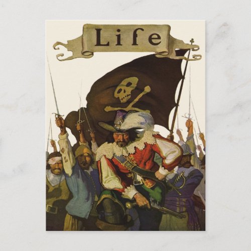 Vintage Pirate Life Wyeth illustration Postcard