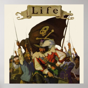 Vintage Pirate Life Wyeth Illustration Poster