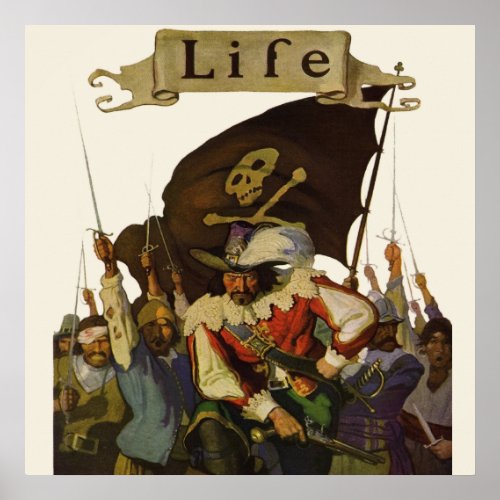 Vintage Pirate Life Wyeth illustration Poster