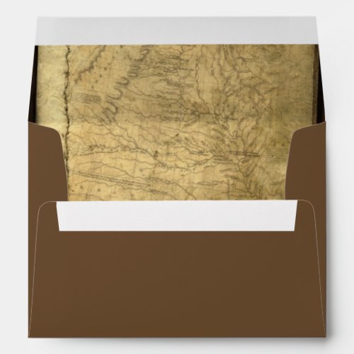 Vintage Pirate Map Gold Coins and Vintage Look Envelope