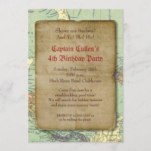 Vintage Pirate Map Invitation