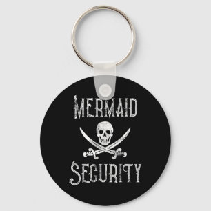 Vintage Pirate Mermaid Security Merman Protectors Keychain