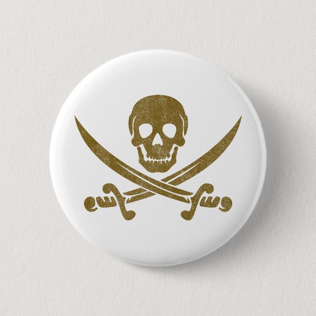 Vintage Pirate Pinback Button (Front)