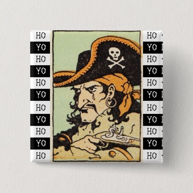Vintage Pirate Pinback Button (Front)