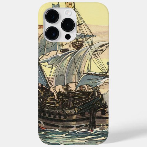 Vintage Pirate Ship Galleon Sailing on the Ocean Case_Mate iPhone 14 Pro Max Case