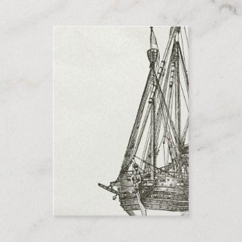Vintage Pirate Ship Illustration Business Card by CuteLittleTreasures at Zazzle