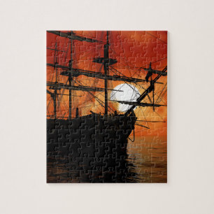 Vintage Pirate Ship Jigsaw Puzzle