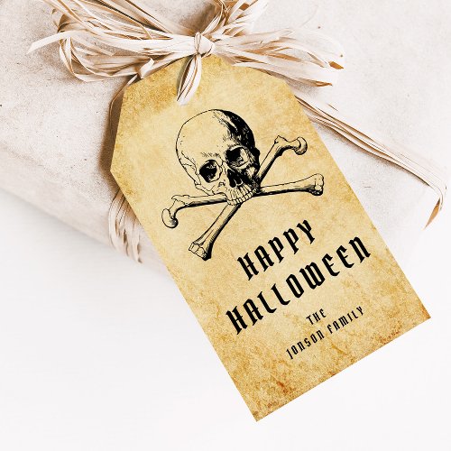 Vintage Pirate Skull  Bones Halloween  Gift Tags