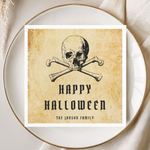 Vintage Pirate Skull & Bones Halloween Napkins