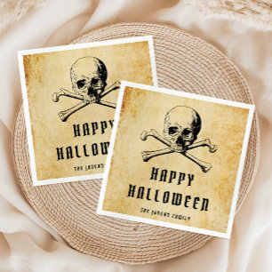 Vintage Pirate Skull & Bones Halloween  Napkins