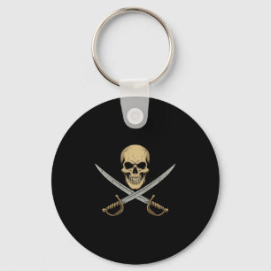 Vintage Pirate Skull Caribbean Cruise Halloween Sk Keychain