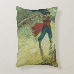 Vintage Pirate, The Flying Dutchman by Howard Pyle Accent Pillow