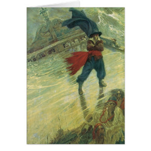 Vintage Pirate, The Flying Dutchman by Howard Pyle Cards