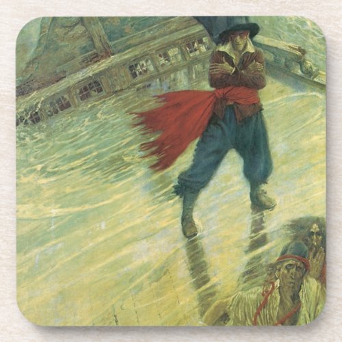 Vintage Pirate The Flying Dutchman by Howard Pyle Drink Coaster