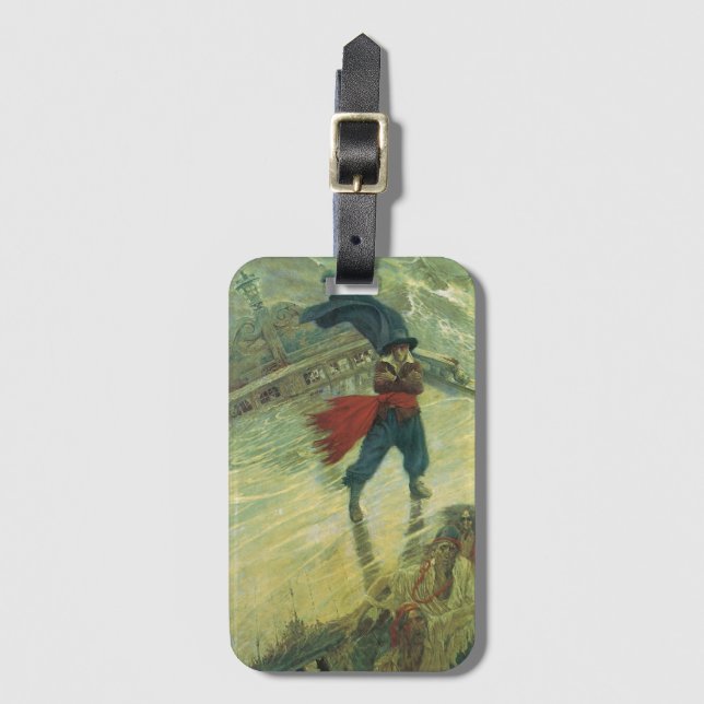 Vintage Pirate, The Flying Dutchman by Howard Pyle Luggage Tag (Front Vertical)