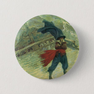 Vintage Pirate, The Flying Dutchman by Howard Pyle Pinback Button