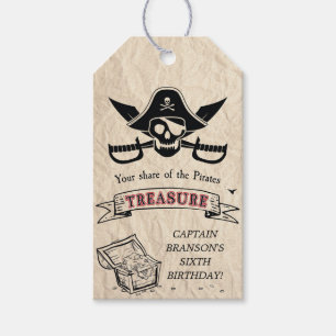 Vintage Pirate Treasure Map Thank you Favor Gift Tags