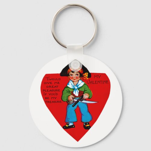 Vintage Pirate Valentine Keychain