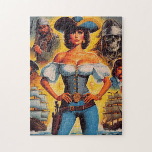 Vintage Pirate Woman Jigsaw Puzzle